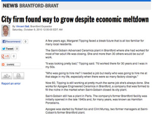 City firm, Apogee, found way to grow despite economic meltdown - Brantford Expositor